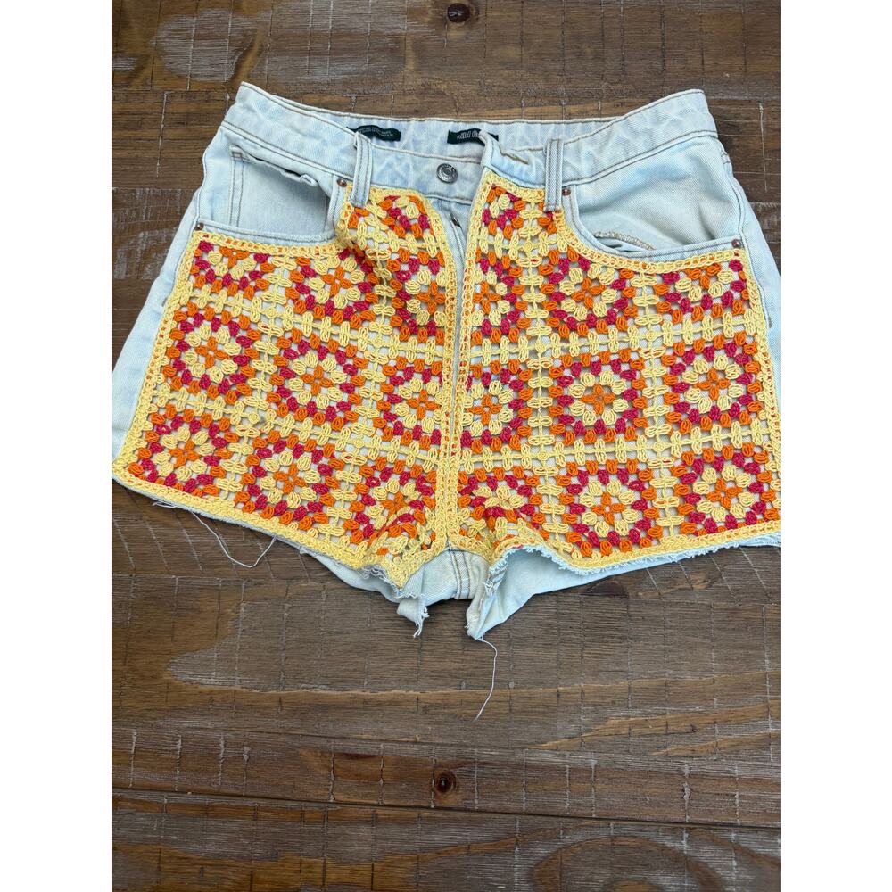 Wild Fable Shorts Womens Size 8 Blue Orange Colorblock Casual Summer